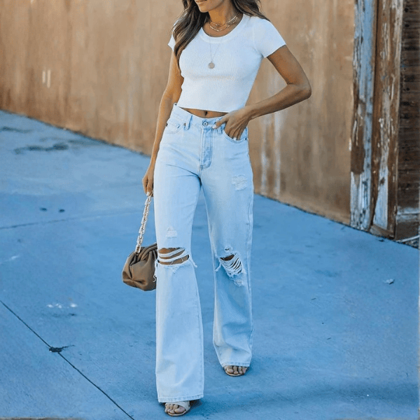 Velira Trousers & Bottoms Women „Malibu“ pažeisti džinsai