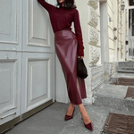 Velira Trousers & Bottoms Women Marlowe Blizgi Midi Sijonas su Įpjova