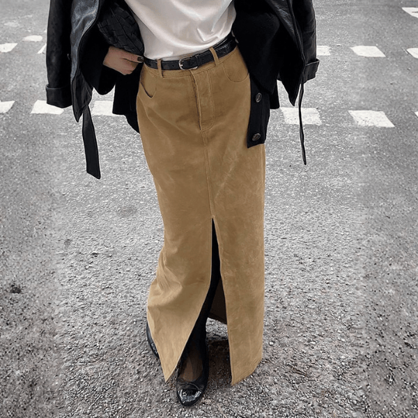 Velira Trousers & Bottoms Women Marlowe tekstūruota aukšto juosmens maksi sijonas