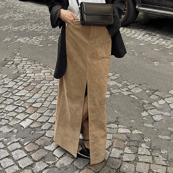 Velira Trousers & Bottoms Women Marlowe tekstūruota aukšto juosmens maksi sijonas