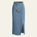 Velira Trousers & Bottoms Women Mėlyna / S Ardia Wrap-Slit Midi Sijonas
