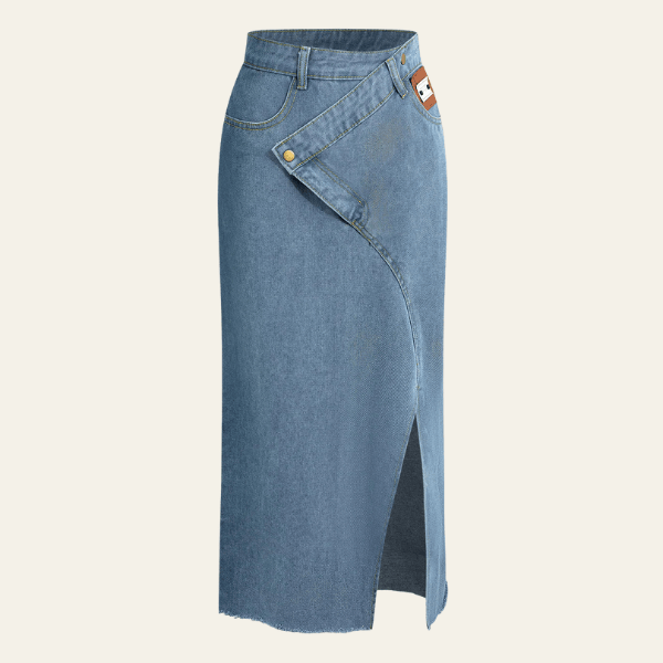 Velira Trousers & Bottoms Women Mėlyna / S Ardia Wrap-Slit Midi Sijonas