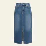Velira Trousers & Bottoms Women Mėlyna / S Krantinės Priekinio Skaldymo Džinsinė Sijonas