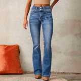 Velira Trousers & Bottoms Women Mėlyna / S Malibu Dvigubų Mygtukų Platėjantys Džinsai