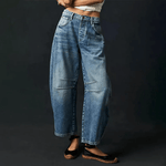 Velira Trousers & Bottoms Women Mėlyna / S Nira Atsipalaidavę Plati Kojų Džinsai