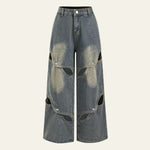 Velira Trousers & Bottoms Women Mėlyna / S Noira iškirptos plačios kojų džinsai
