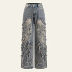 Velira Trousers & Bottoms Women Mėlyna / XS Callen Distressed Wide-Leg Džinsai