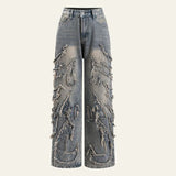Velira Trousers & Bottoms Women Mėlyna / XS Callen Distressed Wide-Leg Džinsai