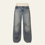 Velira Trousers & Bottoms Women Mėlyna / XS Kyoto kreivų siūlių plačios kojų džinsai