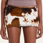 Velira Trousers & Bottoms Women Milano dirbtinio kailio mikro mini sijonas