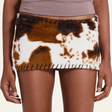 Velira Trousers & Bottoms Women Milano dirbtinio kailio mikro mini sijonas