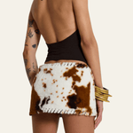 Velira Trousers & Bottoms Women Milano dirbtinio kailio mikro mini sijonas