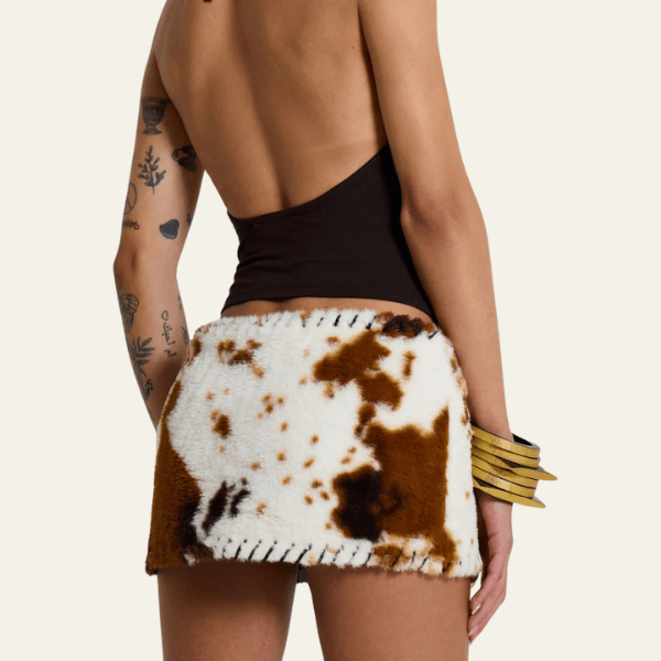 Velira Trousers & Bottoms Women Milano dirbtinio kailio mikro mini sijonas