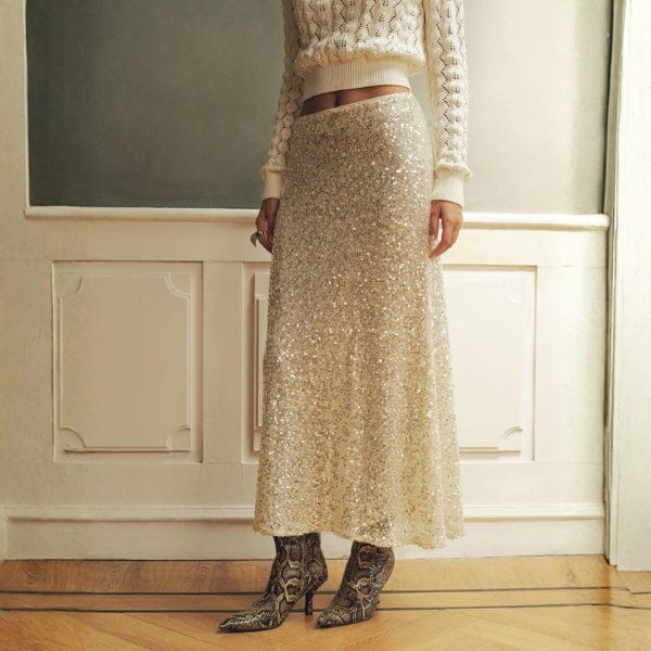 Velira Trousers & Bottoms Women Monako Blizgučių Maxi Sijonas