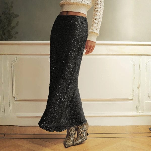 Velira Trousers & Bottoms Women Monako Blizgučių Maxi Sijonas