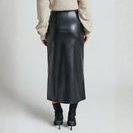 Velira Trousers & Bottoms Women Monako odinė midi sijonas su šoniniu įpjovimu