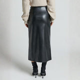 Velira Trousers & Bottoms Women Monako odinė midi sijonas su šoniniu įpjovimu