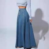 Velira Trousers & Bottoms Women Pakrantės mygtukų priekyje džinsinė maksi sijonas