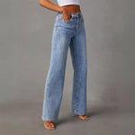 Velira Trousers & Bottoms Women Palermo Plati Kojų Aukštai Juosmeninės Džinsai