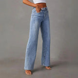Velira Trousers & Bottoms Women Palermo Plati Kojų Aukštai Juosmeninės Džinsai
