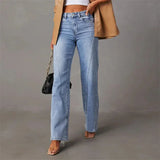Velira Trousers & Bottoms Women Palermo Plati Kojų Aukštai Juosmeninės Džinsai