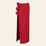 Velira Trousers & Bottoms Women Raudona / S Elara Bloom Maxi Sijonas