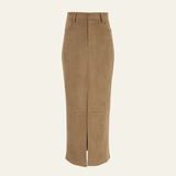 Velira Trousers & Bottoms Women Ruda / S Marlowe tekstūruota aukšto juosmens maksi sijonas