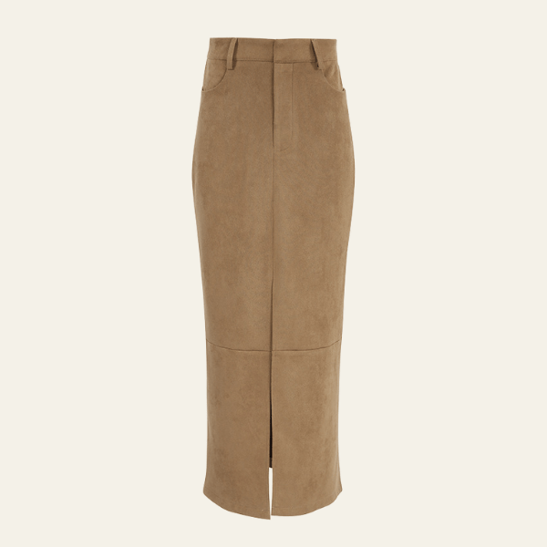 Velira Trousers & Bottoms Women Ruda / S Marlowe tekstūruota aukšto juosmens maksi sijonas