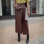 Velira Trousers & Bottoms Women Ruda / S Monako Wrap-Front Oda Midi Sijonas