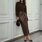 Velira Trousers & Bottoms Women Ruda / S Oslo odinė midi sijonas