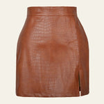 Velira Trousers & Bottoms Women Ruda / S Soho krokodilo tekstūros odos mini sijonas