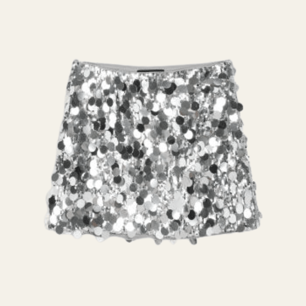Velira Trousers & Bottoms Women Sidabrinė / XS Monako Blizgučių Mini Sijonas