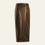 Velira Trousers & Bottoms Women Siena raukšlėta odinė midi sijonas