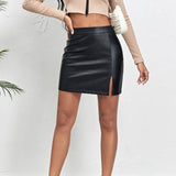 Velira Trousers & Bottoms Women Soho krokodilo tekstūros odos mini sijonas