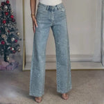 Velira Trousers & Bottoms Women Stella Diamante Tiesios Džinsai