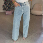 Velira Trousers & Bottoms Women Stella Diamante Tiesios Džinsai