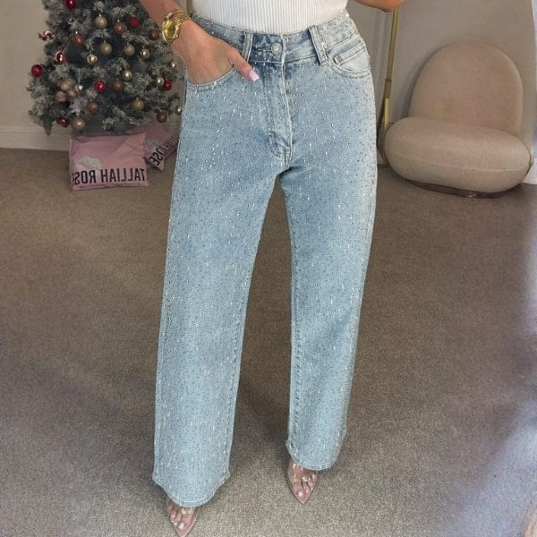 Velira Trousers & Bottoms Women Stella Diamante Tiesios Džinsai