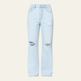 Velira Trousers & Bottoms Women Šviesiai mėlyna / S „Malibu“ pažeisti džinsai