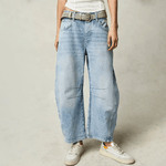 Velira Trousers & Bottoms Women Šviesiai Mėlyna / S Nira Atsipalaidavę Plati Kojų Džinsai