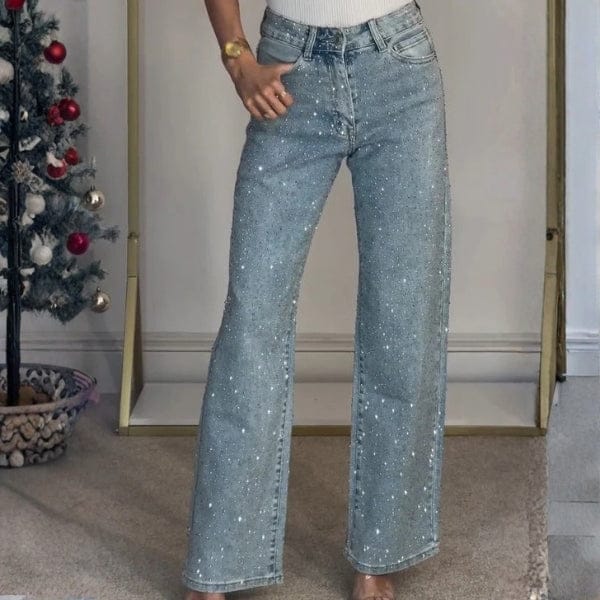 Velira Trousers & Bottoms Women Šviesiai mėlyna / S Stella Diamante Tiesios Džinsai