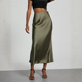 Velira Trousers & Bottoms Women Šviesiai žalia / S Riviera satino apdailos midi sijonas