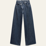 Velira Trousers & Bottoms Women Tamsiai mėlyna / S Turino plačių kojų džinsai