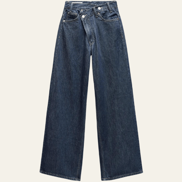 Velira Trousers & Bottoms Women Tamsiai mėlyna / S Turino plačių kojų džinsai