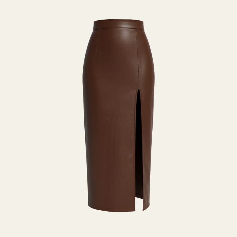 Velira Trousers & Bottoms Women Veronos odinė midi sijonas su priekine skyle