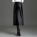 Velira Trousers & Bottoms Women Vienos struktūruotos odos midi sijonas
