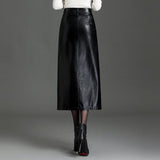 Velira Trousers & Bottoms Women Vienos struktūruotos odos midi sijonas