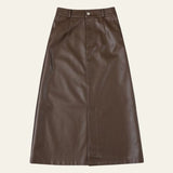 Velira Trousers & Bottoms Women Vienos struktūruotos odos midi sijonas