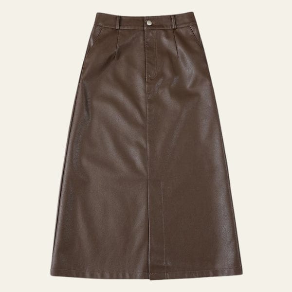 Velira Trousers & Bottoms Women Vienos struktūruotos odos midi sijonas