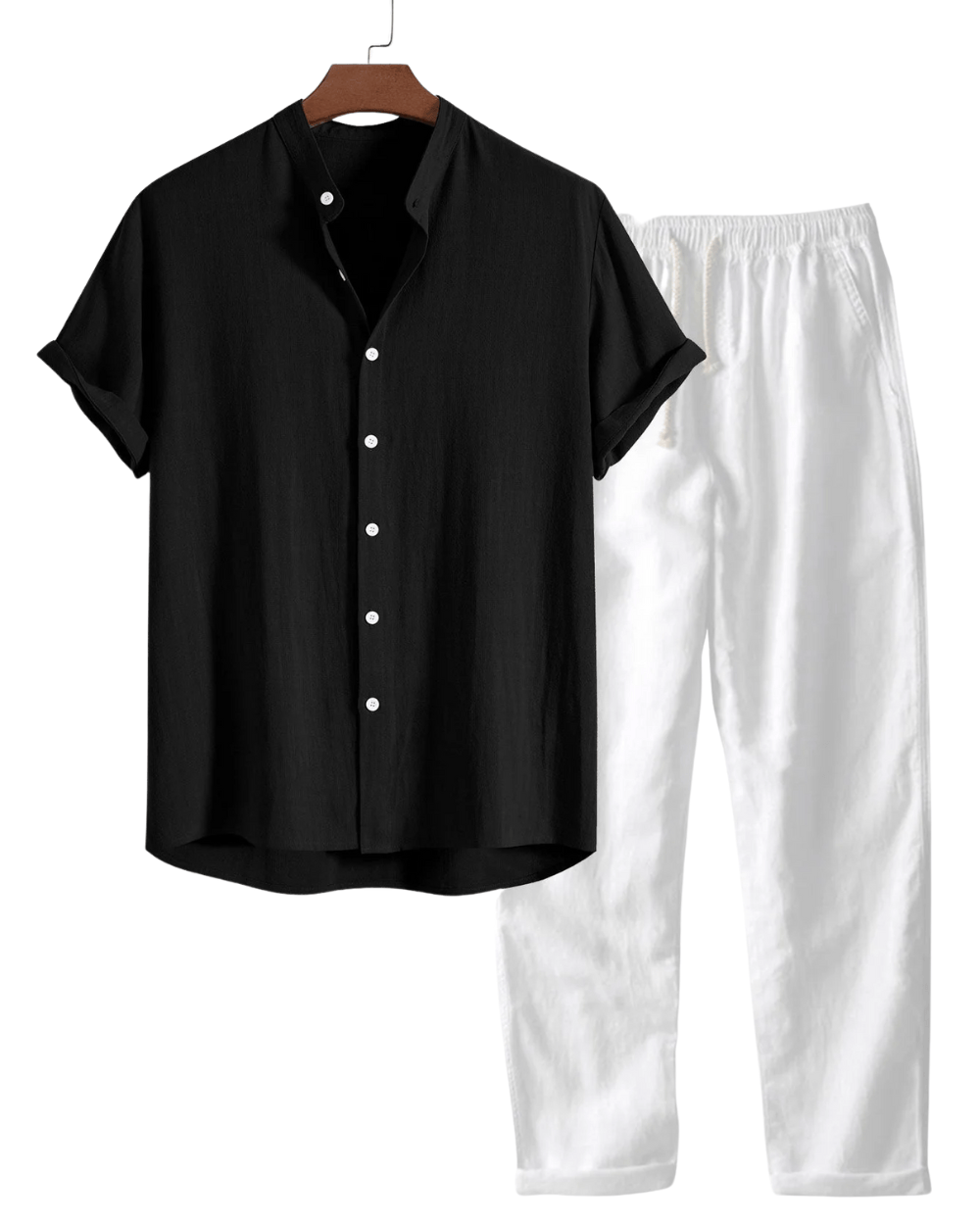Velira Two Pieces Outfits Juoda / S Sidnėjaus lino komplektas