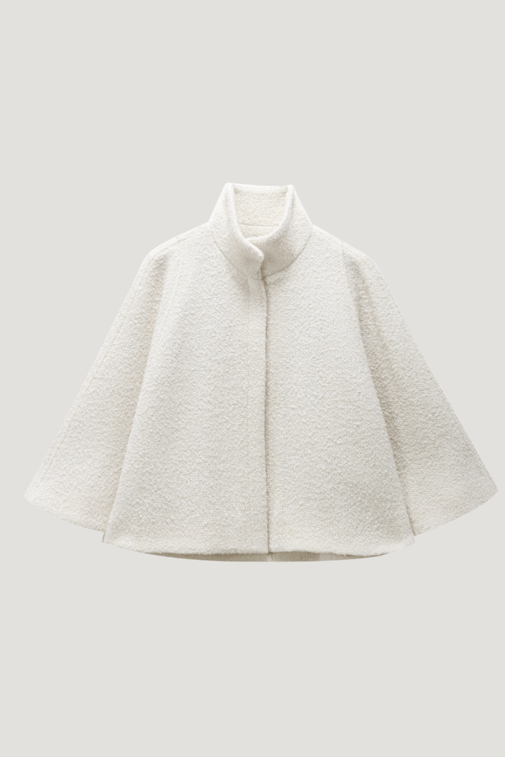 Velira Willow | Textured Wool Cape Jacket Balta / XS Vilis | Tekstūruotas vilnos apsiaustas
